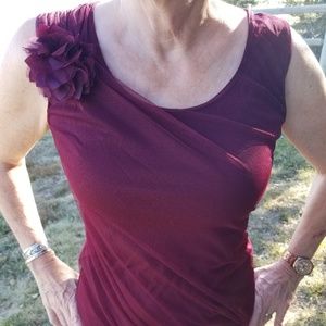 Ann Taylor wine tank w mesh overlay